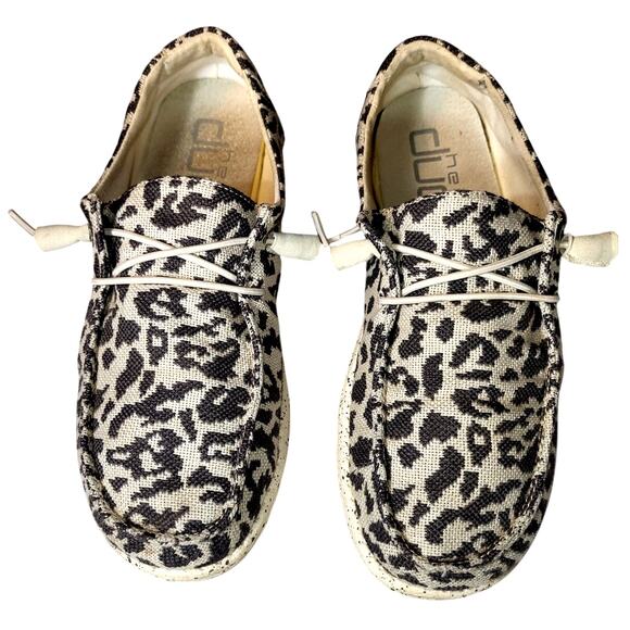 Hey Dude Wendy Women's Woven Casual Shoe Slip-On Cheetah Print Gray US 8 - Picture 6 of 9